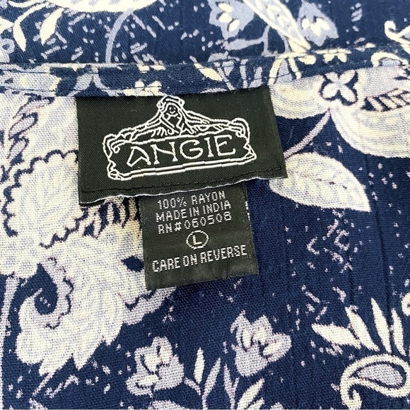 Angie Mix Print Bell Ruffle Sleeve Boho Kimono Size L - Picture 9 of 10